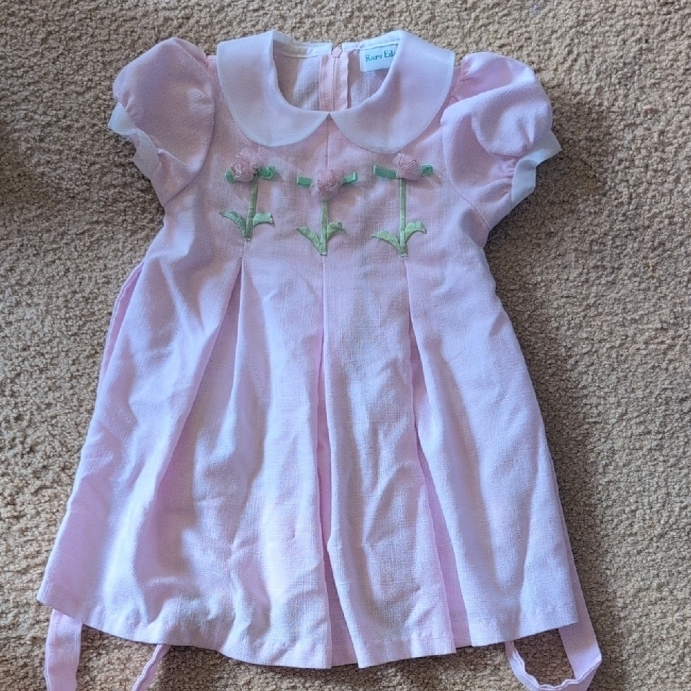 Rare Editions Traditional Colar Floral Delicate Short Sleeve Dress Size 2T